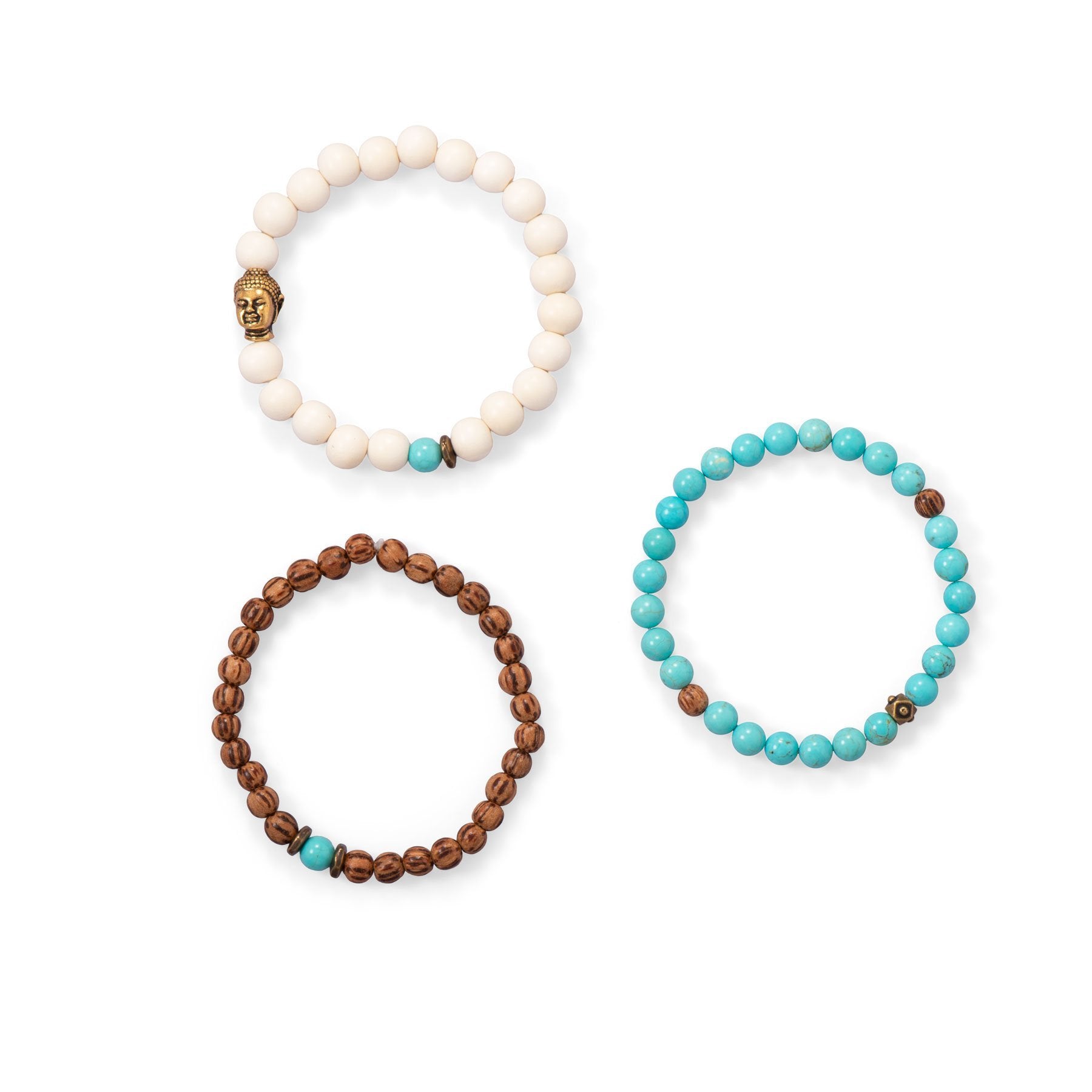 Buddha Stretch Bracelet Set - Aurelia Sky