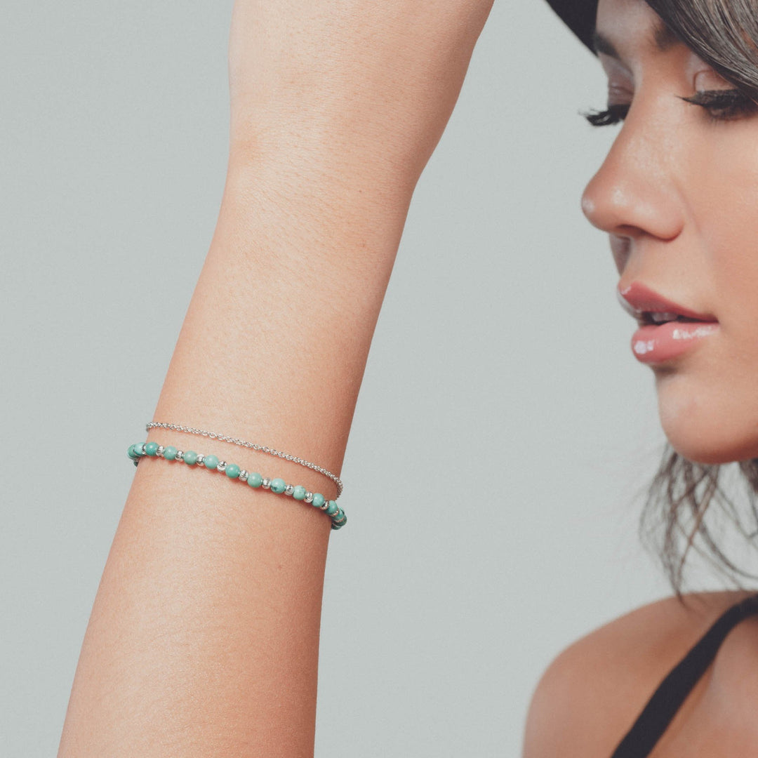 Caroline Turquoise Bolo Bracelet - Aurelia Sky