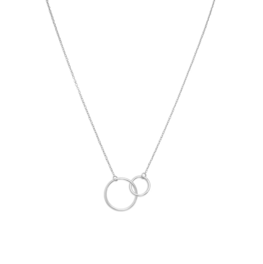 Circle Linked Silver Necklace - Aurelia Sky