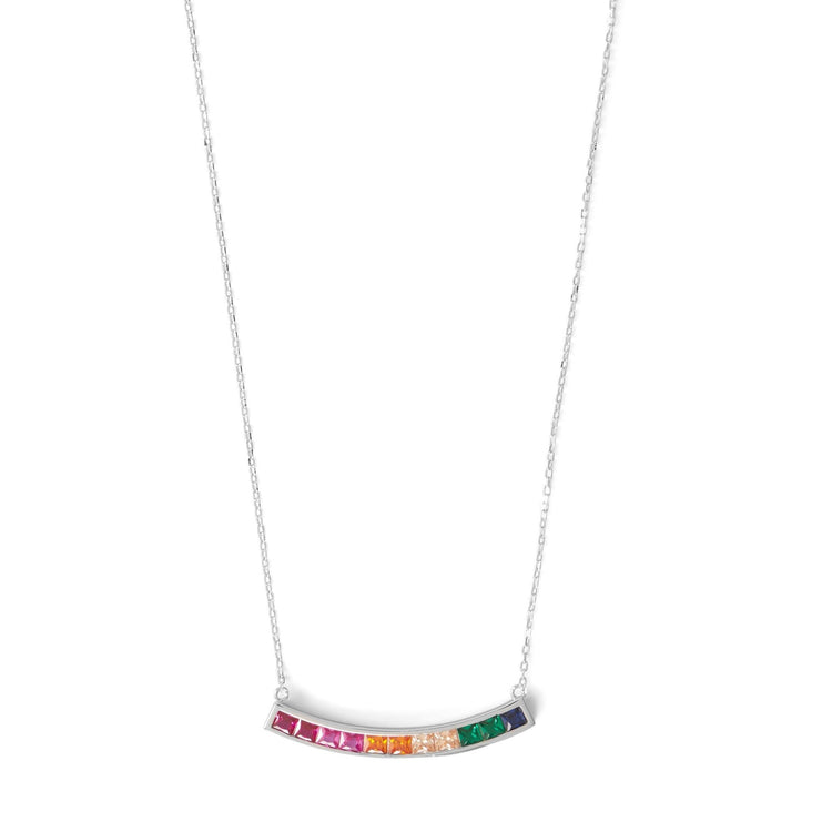 Color Your World Rainbow Bar Necklace - Aurelia Sky