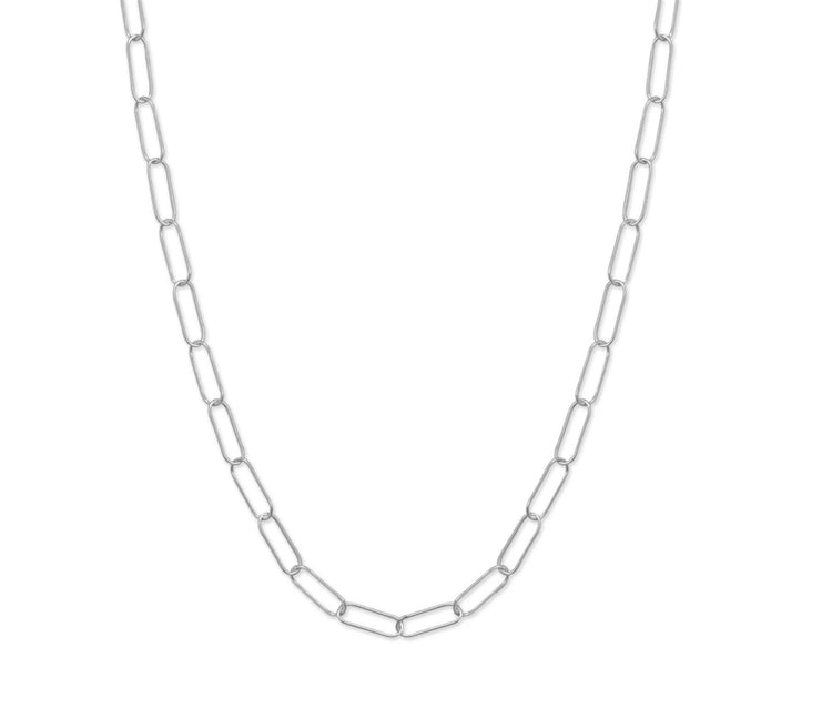 Rio Silver Paperclip Necklace - Aurelia Sky