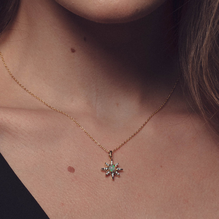 Star and Opal Necklace - Aurelia Sky