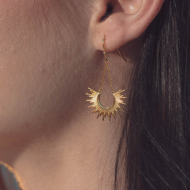 Sunburst Dangle Earrings - Aurelia Sky