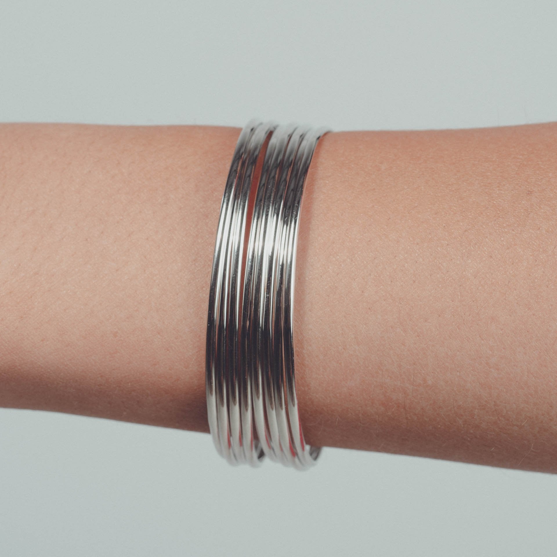 The Journey Silver Cuff Bracelet | Rhodium Plated - Aurelia Sky